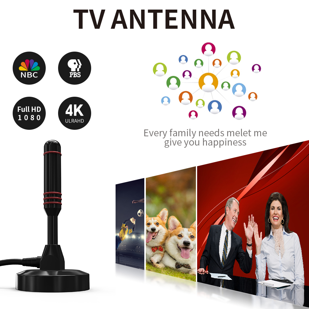 Indoor Outdoor Satellite Amplified Digital Hdtv Car Tv Antenna for 75Ω Input Impendence