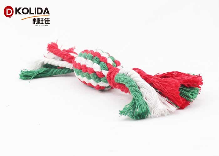 Colorful Pet Toys Cotton Rope Material 4 x 22cm Size For Bite Training