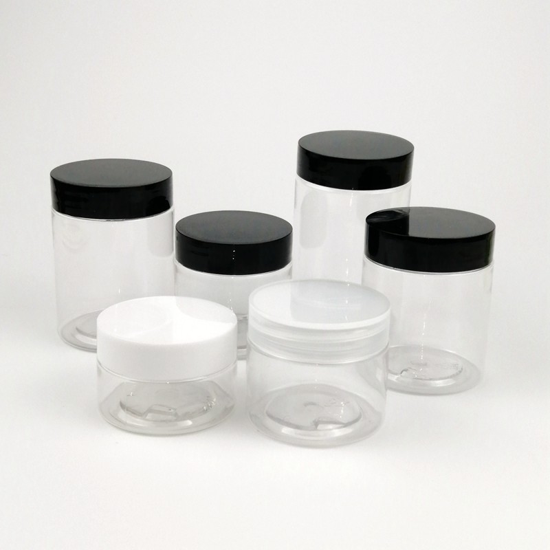 Black Screw Cap Plastic Cream Jars Screen Printing