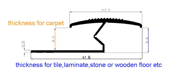 Z Bar Flooring To Carpet Transition Strip Shiny Silver With Nails