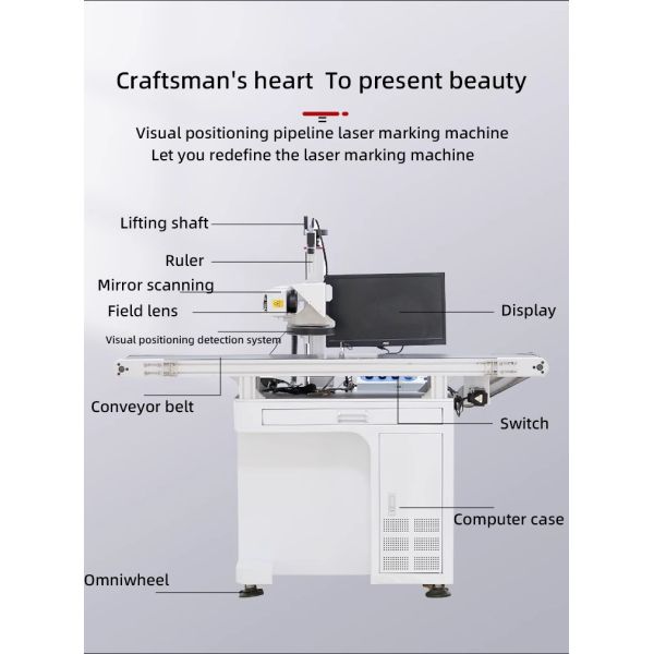 7000mm/s Visual Laser Marking Machine AC220V / 50Hz For Metal Plastic Leather