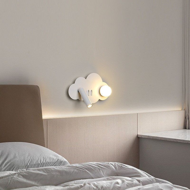 Bedroom bedside reading wall lamp creative full acrylic ball eye protection spotlight modern sofa background wall lamps