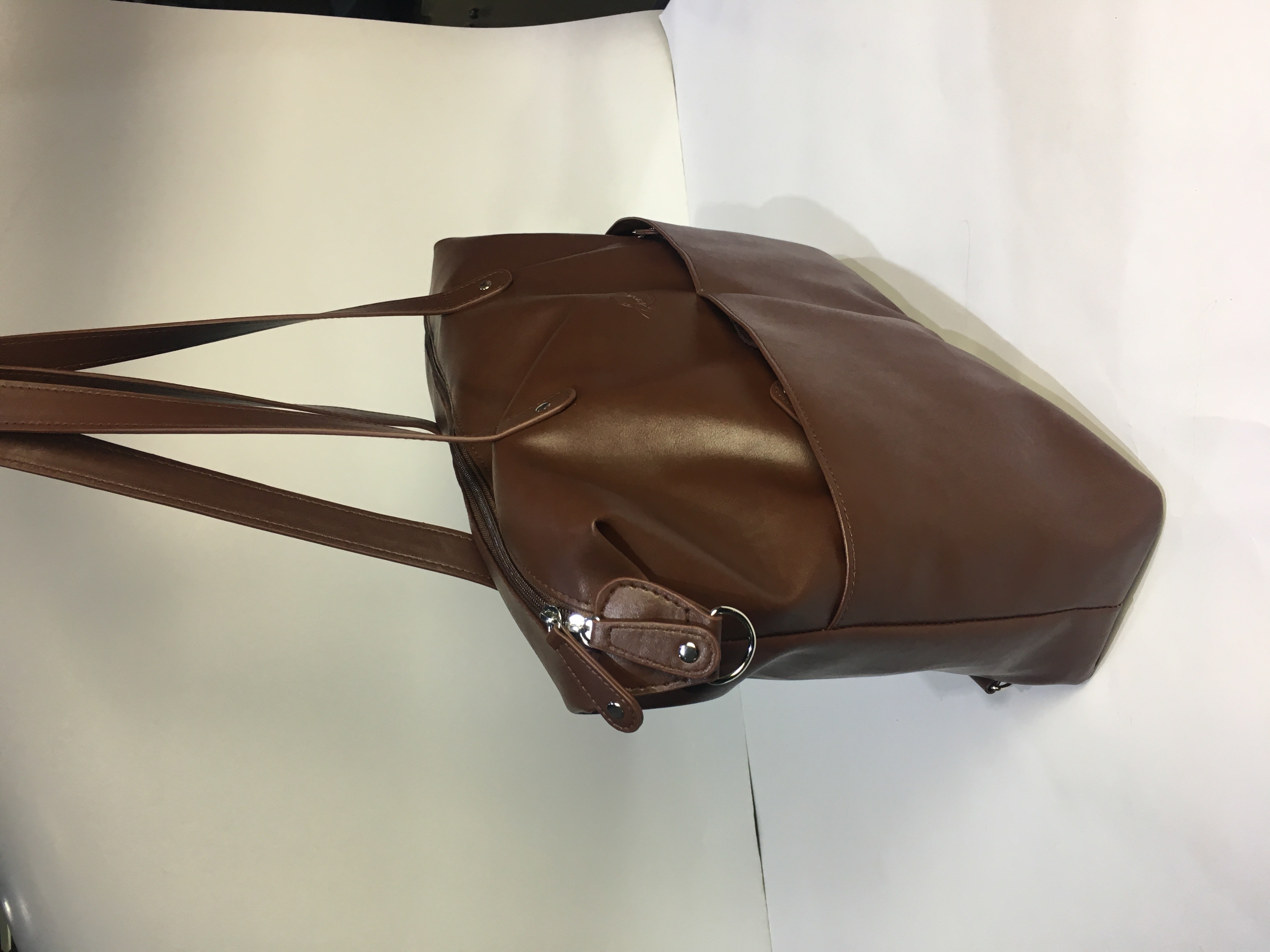 Neutral PU Leather Baby Changing Bag , Messenger Diaper Bag 18"W X 13"H X 4.5"D Inch