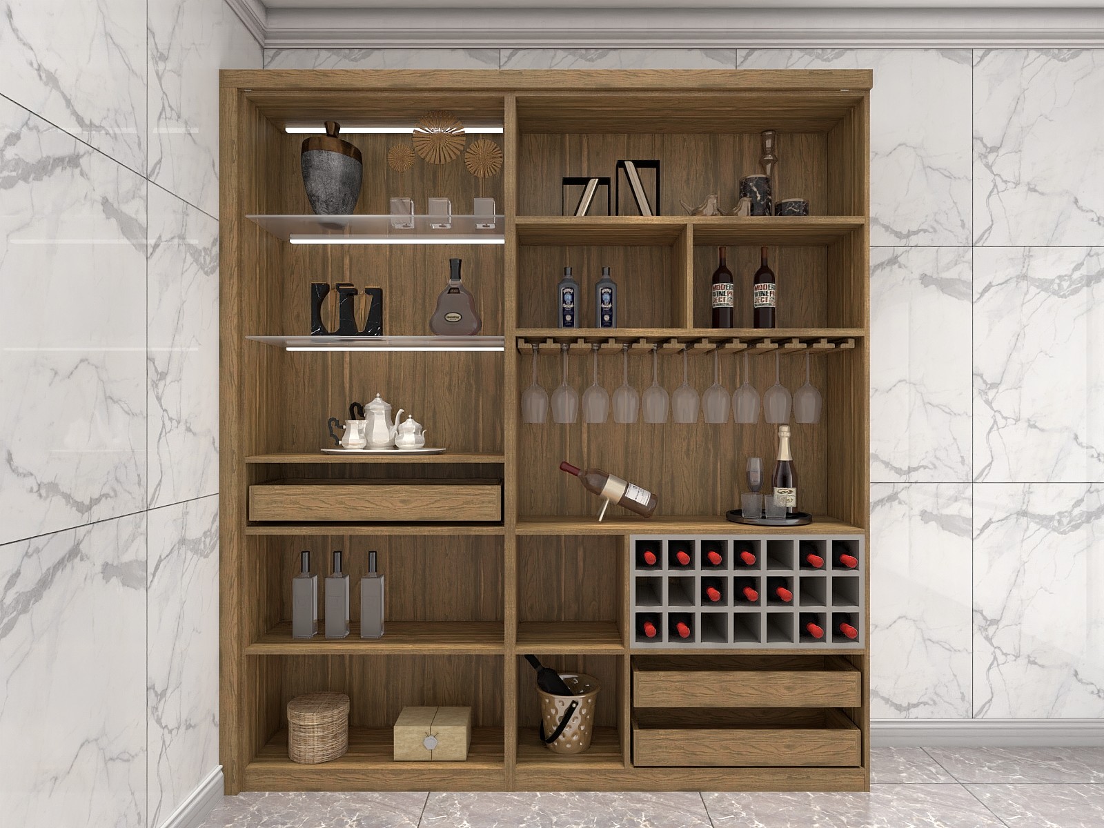 Wine Cabinets For Home Used Of MDF Board In Wall Storage Units With Glass Shelves And built in wine rack in cabinets