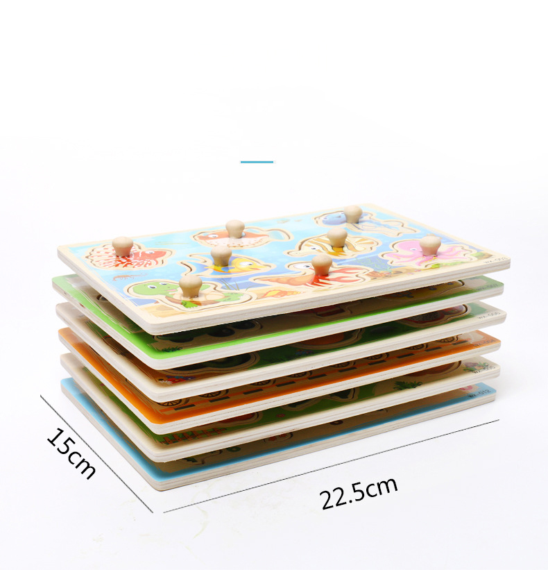 Unisex 15cm Wooden Animal Jigsaw Puzzles Wooden Educational Toys
