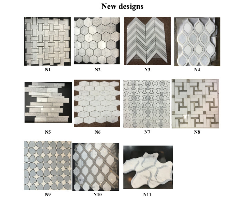white marble,hexagon mosic