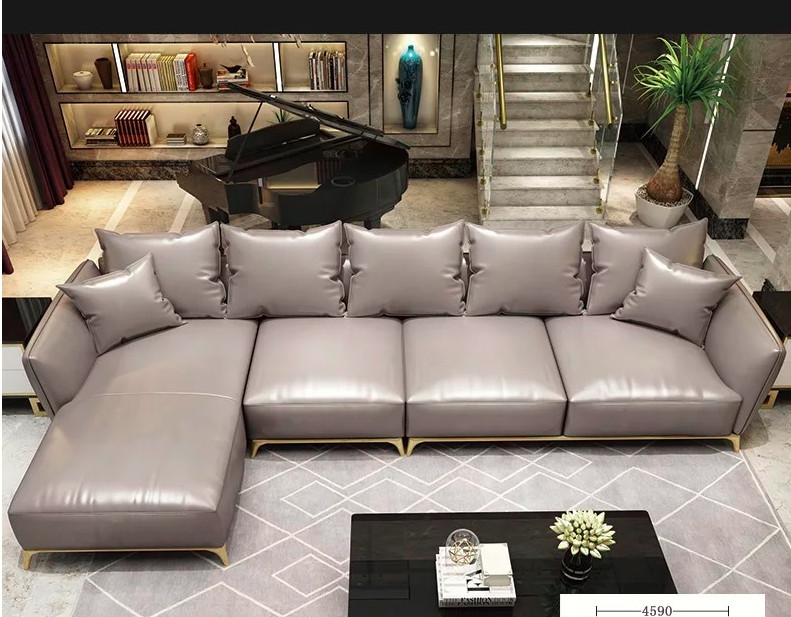 Fabric Modern Sectional Living room Sofa leather wood frame with factory price