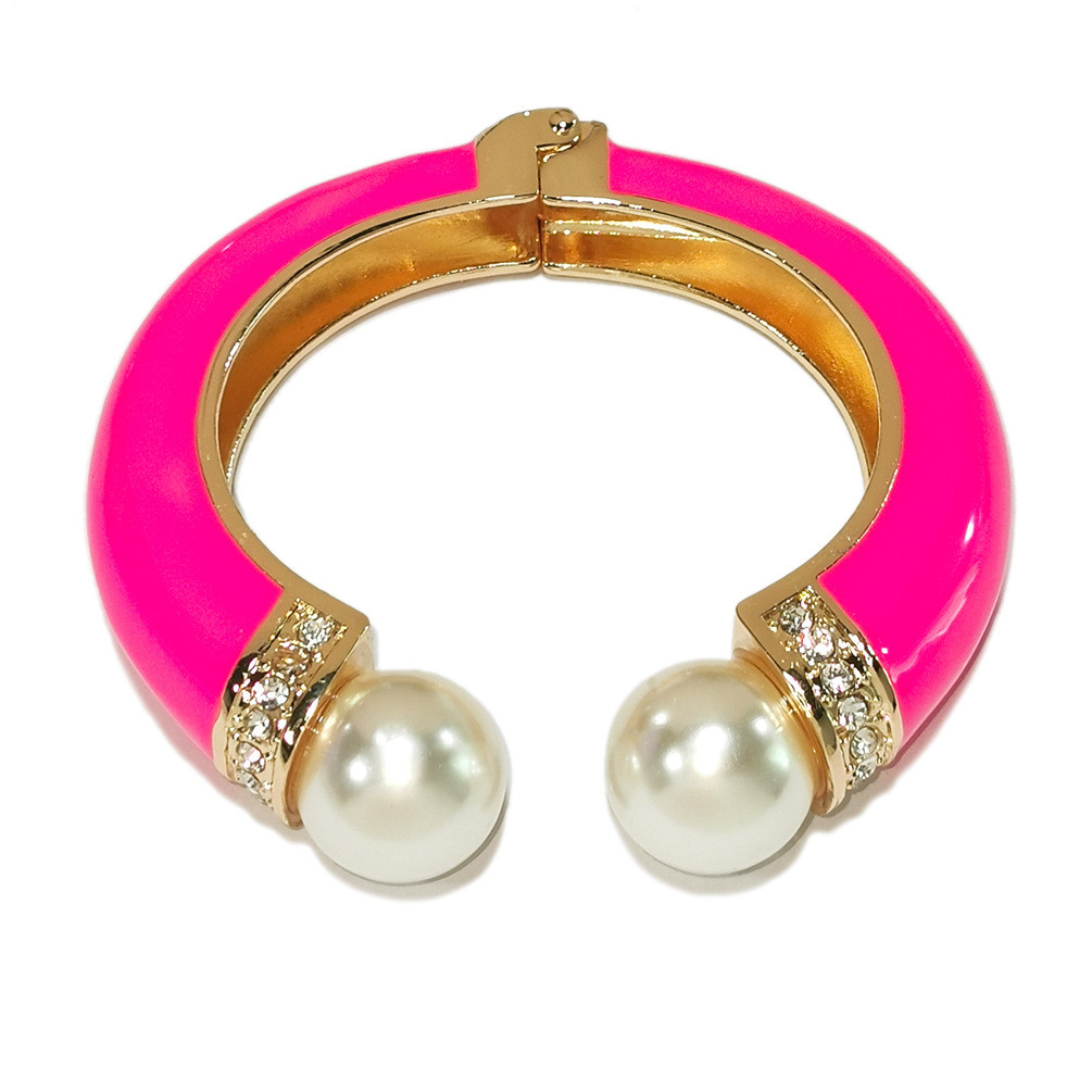 Classic Crystal Bangles Bracelets For Women Gold Color pearl Bangles Femal Opening Bangles Wedding Jewelry Accessories