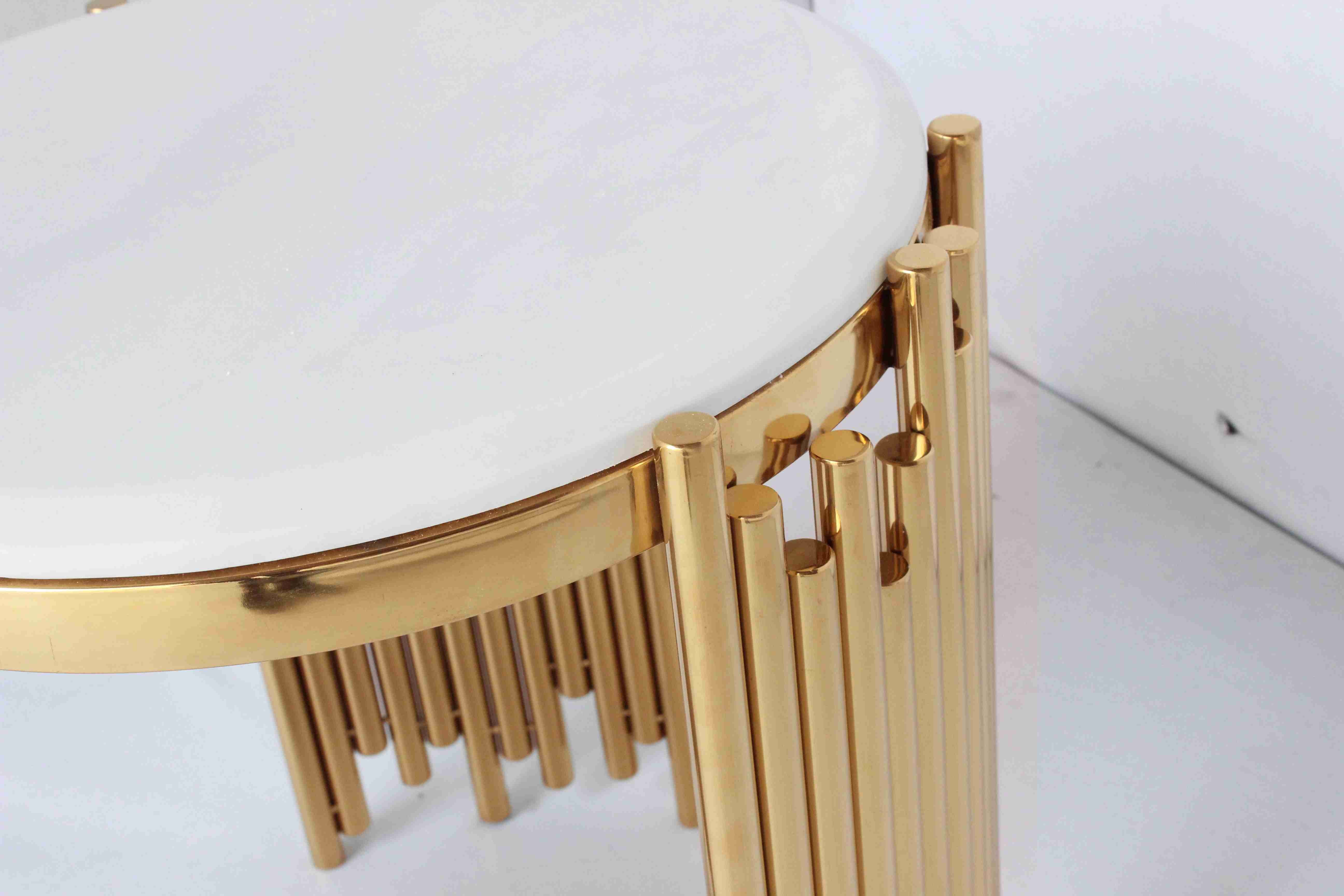 Light Luxury Round Side Table Living Room Furniture Round Tubular