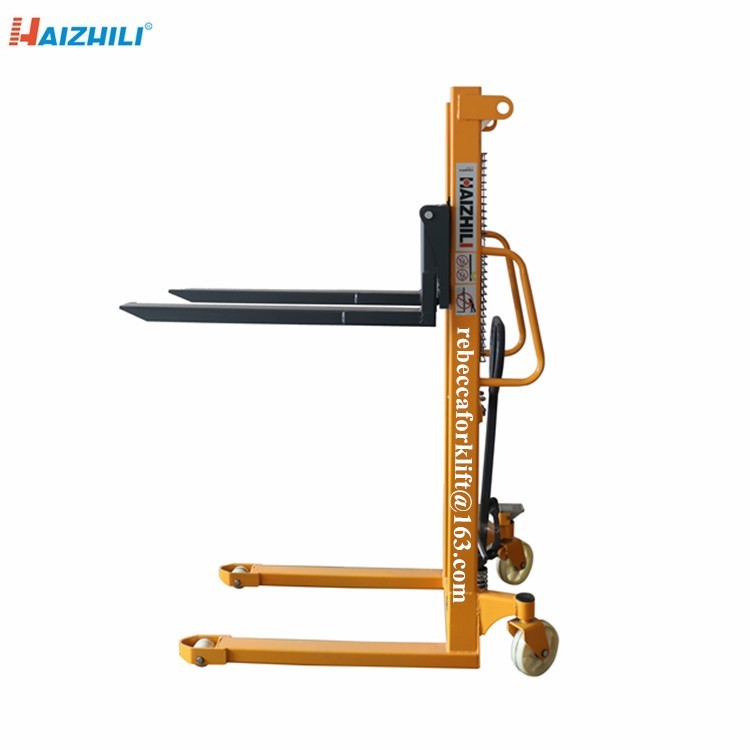 2000kg Manual Forklift Stacker , Hydraulic Portable Hand Forklift 1600mm Lifting Height