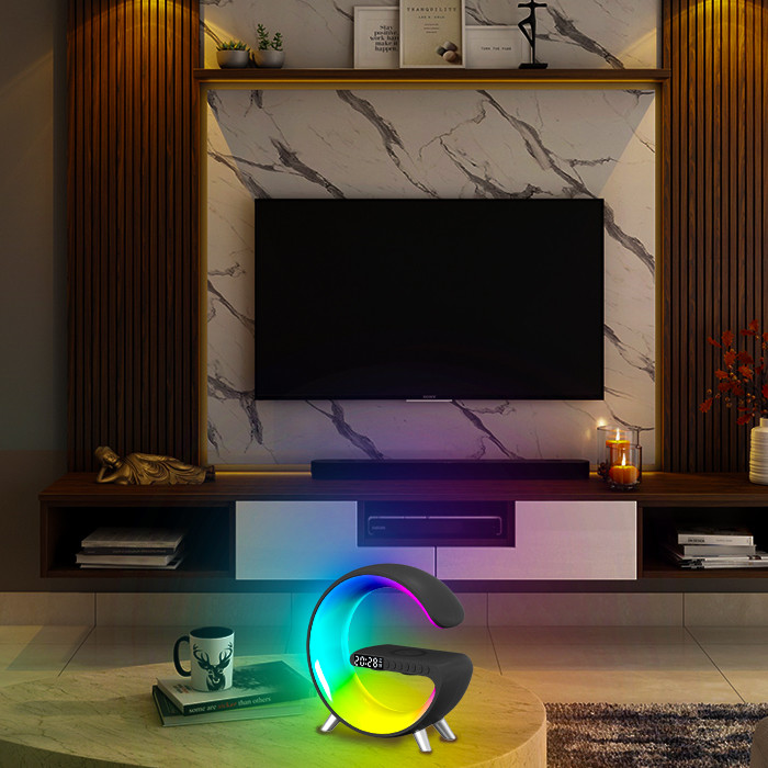 Voice Control G Speaker Lamp with Portable Design and RGB Light Color