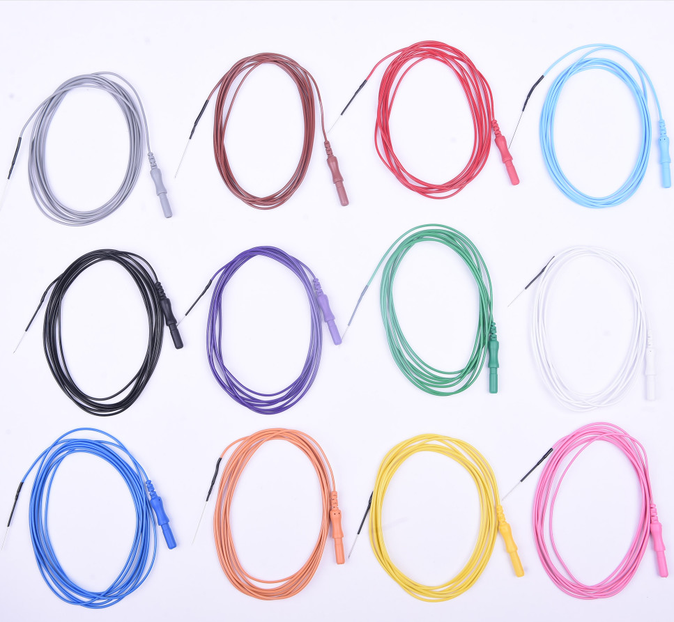 Disposable Subdermal Needle Electrodes Single Lead With Connector