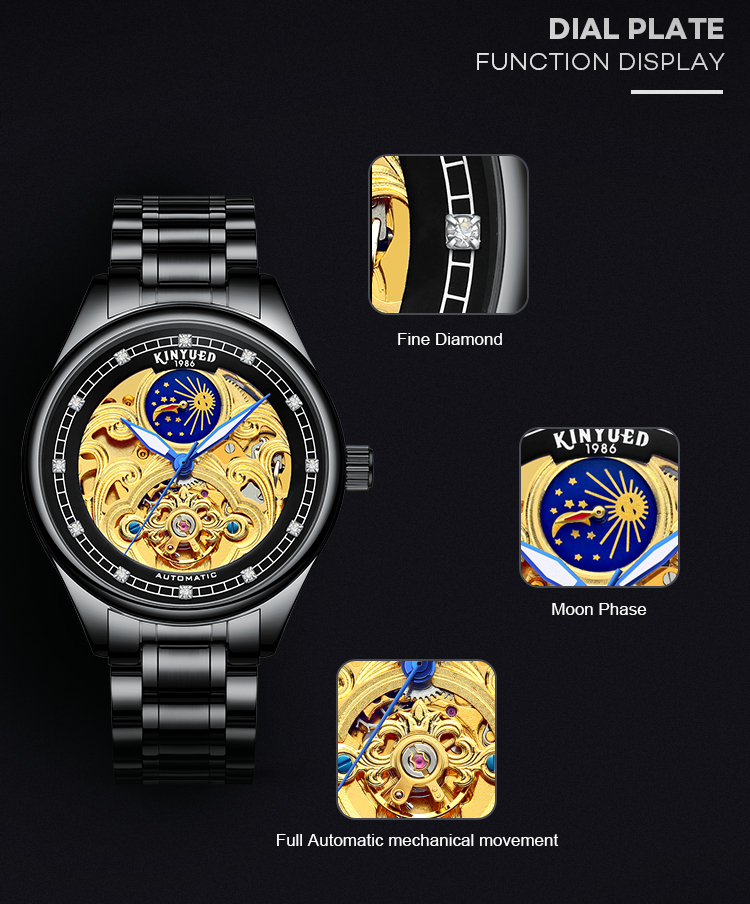 Luminous Tourbillon Skeleton Watch Classical With High Hardness Glass