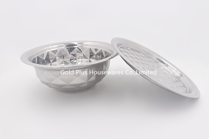 24-50cm Kitchen utensil various sizes stainless steel knead dough basin soup deep basin rice bowl with flat cover