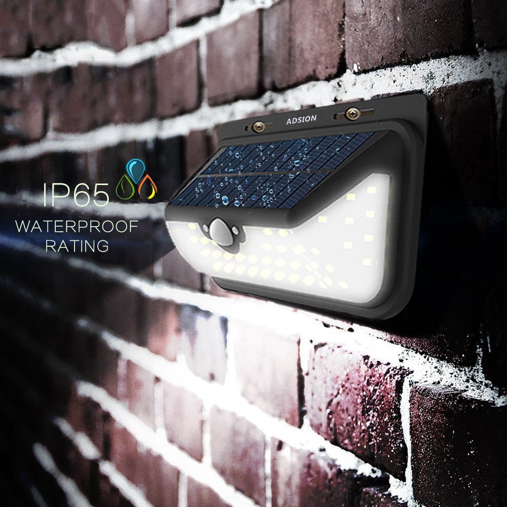 Solar Lights Outdoor, Motion Sensor Light 68 Super Bright LED Wall Lights with Remote Control, Waterproof Solar Lights
