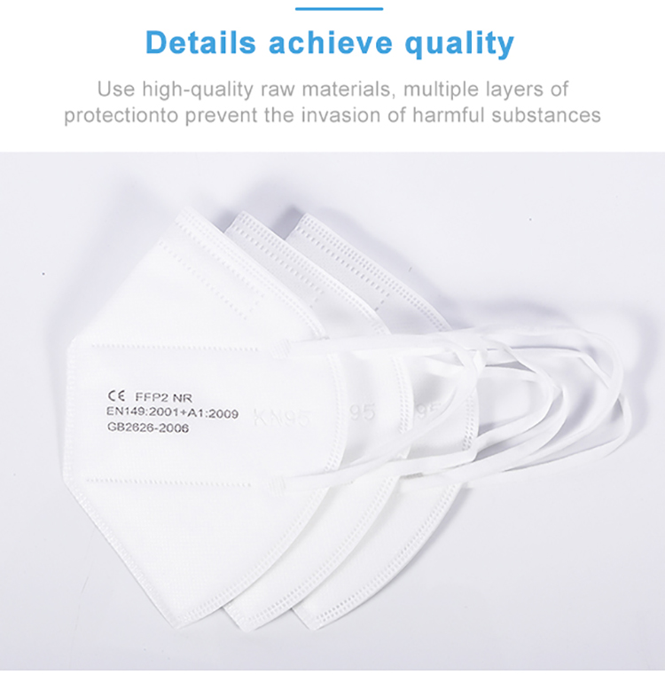 BFE≥ 95% FFP2 Disposable KN95 Face Mask for Public Place