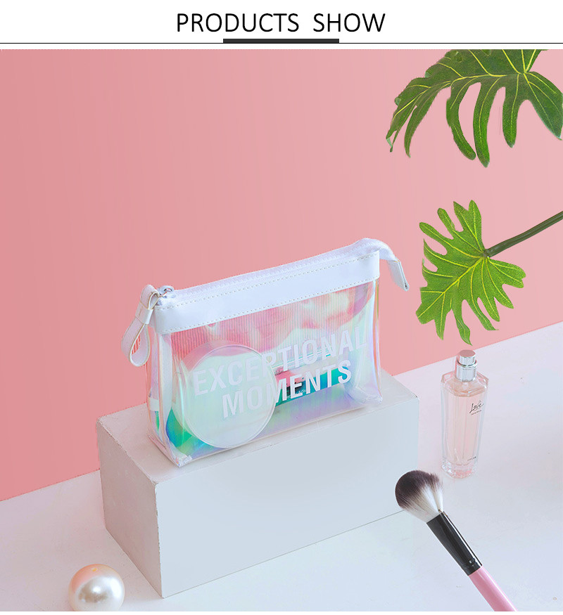 Waterproof Portable Toiletry Travel TPU Holographic Cosmetic Bag