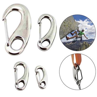 Pink Colored Stainless Steel Carabiner Egg Shaped Rigging Hardware For Keychain