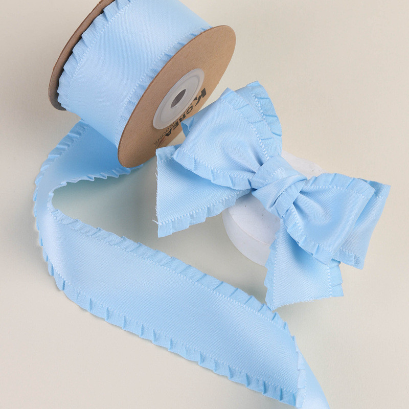 Wrinkle Edge Polyester Satin Ribbon 25mm-38mm Double Faced Satin Ribbon