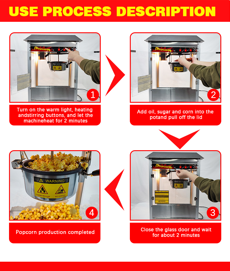 550*412*750mm EB-07 Commercial Popcorn Machine for Cinema and Shopping Malls