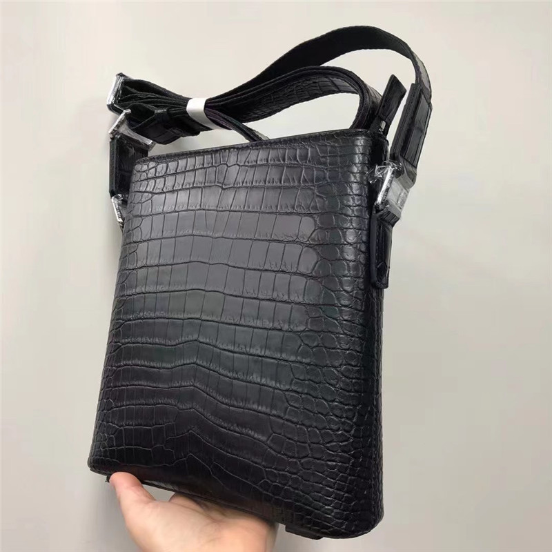 Matt Finish Genuine Alligator Skin Men Small Messenger Bag Authentic Crocodile Leather Flap Purse Male Shoulder Bag