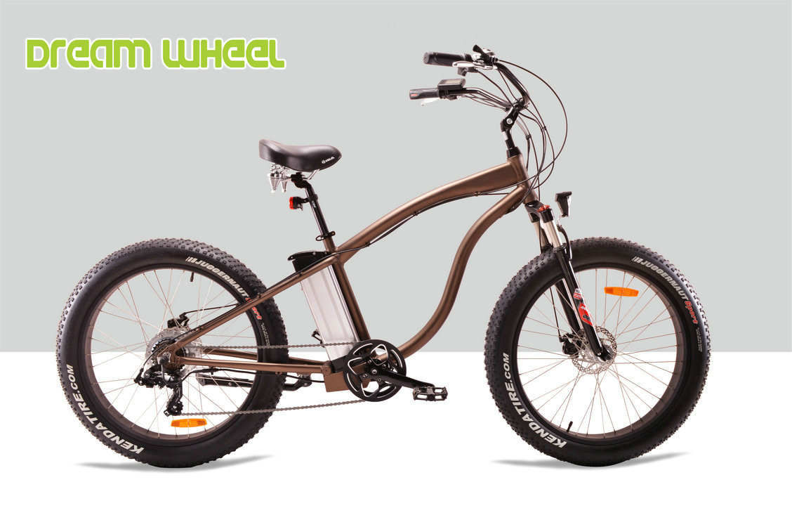 48V 500W Electric Beach Cruiser Bikes , 26" x 4.0 Fat Tire Beach Cruiser Electric Bike
