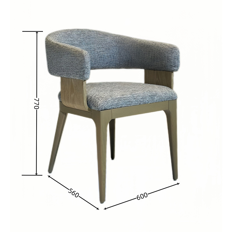 Wholesale Northern Europe Solid Wood Fabric Chair for Restaurant Dining Room Home
