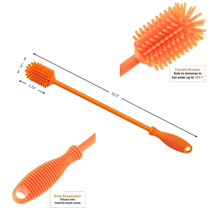 Custom Silicone Kitchen Brush Washing Tool Print Customized Logo No Bacteria