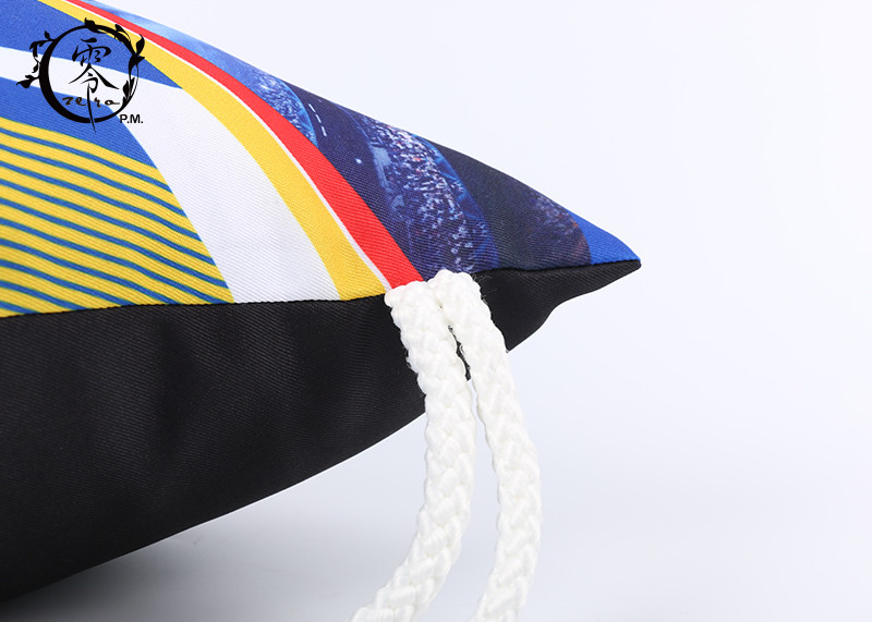 Sweden Team Sublimation Printed String Sports Bag , Custom Promotional Beach Pull String Bag