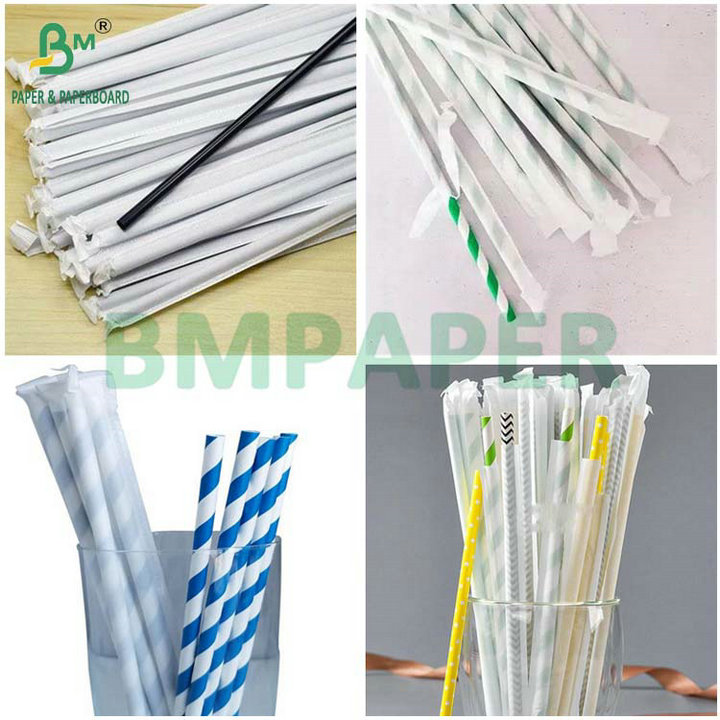 OBA Free Degradable Printable 28grams White Straw Wrapping Paper 