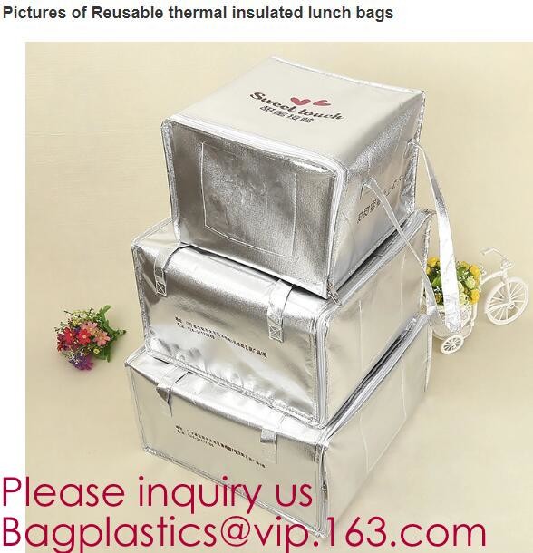 custom bulk waterproof large soft folding food delivery picnic lunch tote grocery cooler bag aluminum foil thermal bags
