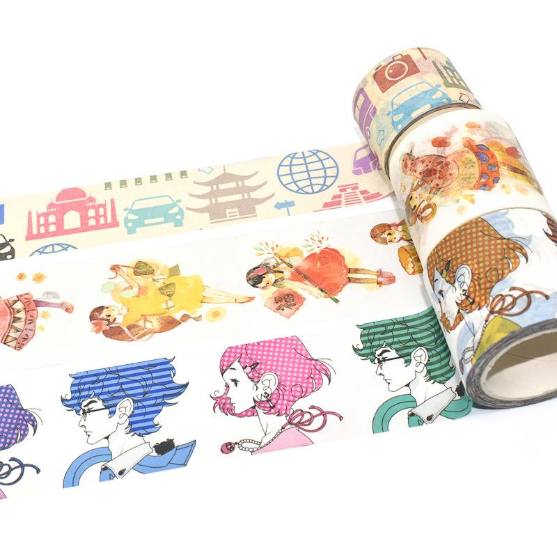 Waterproof Kawaii Decorative Washi Adhesive Tape Washi Paper Masking Tape
