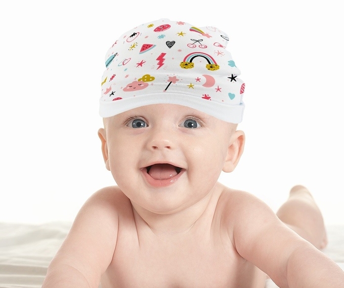 Cute Cartoon Print Baby Beanie Sublimation Infant Hat For Sublimation Photos Printing