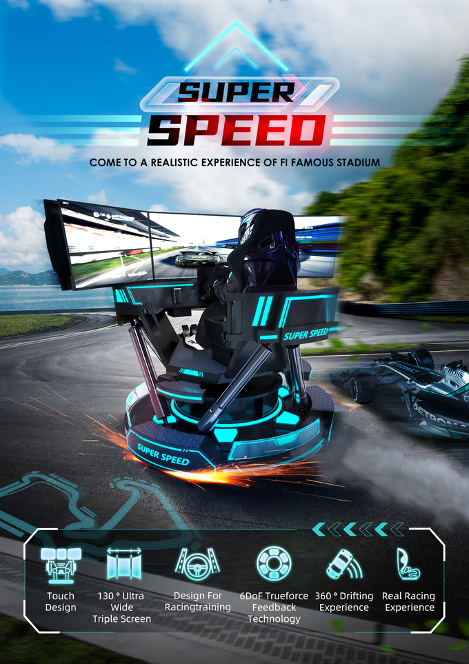 Hydraulic 4d Car Racing Simulator Game Machine 6dof Motion Platform Driving Simulator