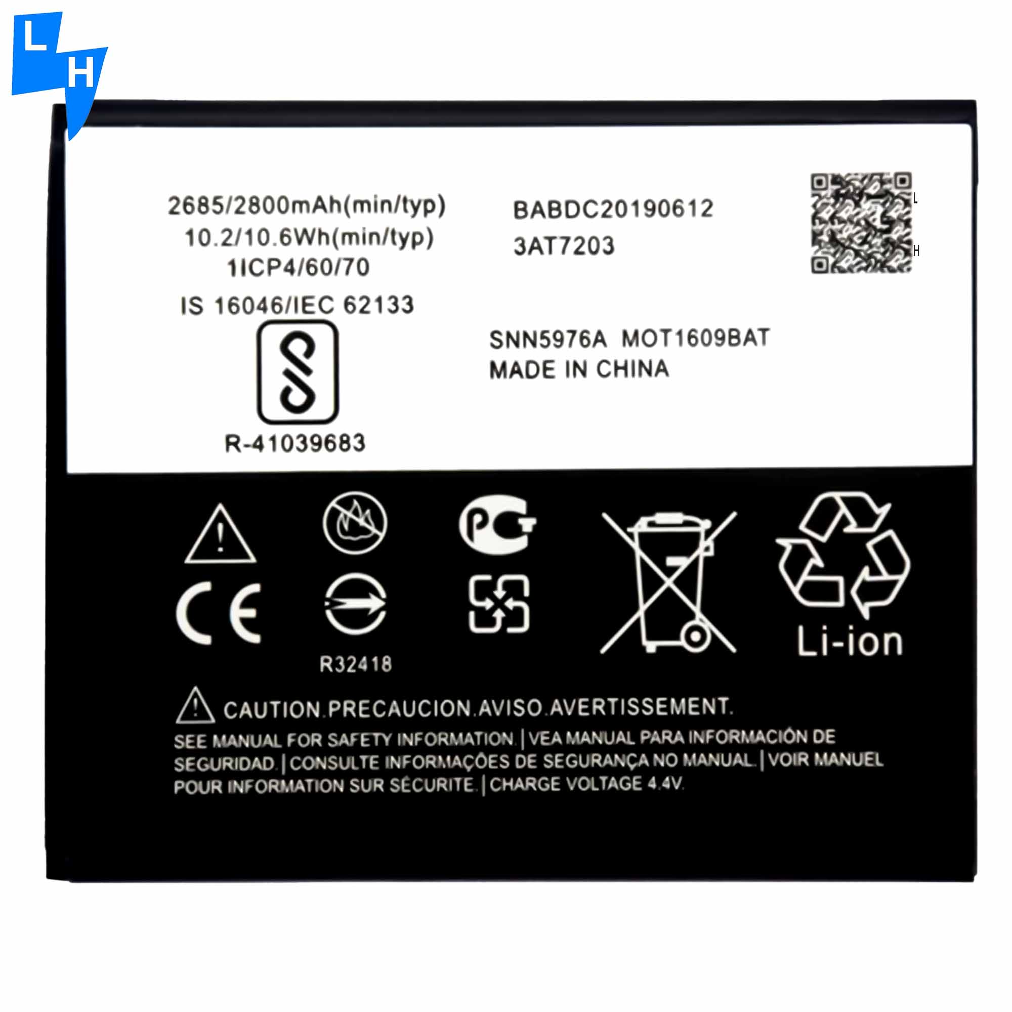 High Capacity 2800mAh GK40 Battery for Motorola G4 Play G4 XT1607 XT1609 XT1600 in black