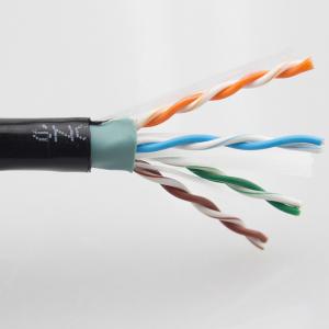 China Quick Installation 4 Pair Cat6 FTP Lan Cable , Waterproof High Speed Cat6 Cable PVC+PE Double Jacket for Outdoor Used on sale