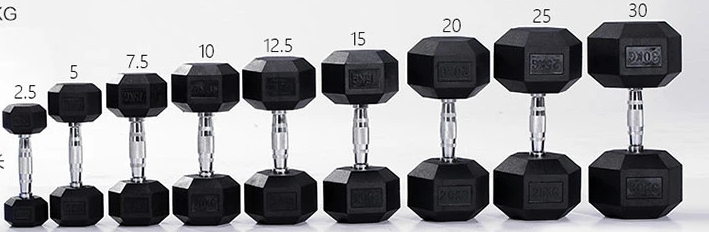 Wholesale High Quality Home Gym Fitness Equipment Hex Rubber Cover Dumbbell