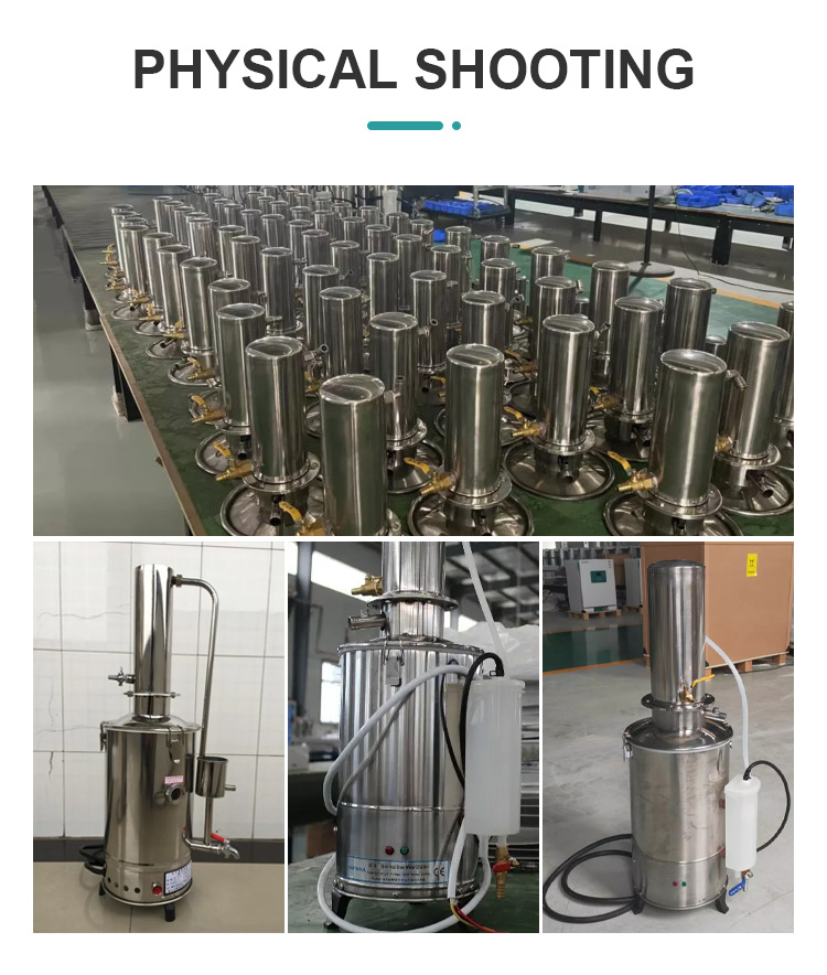 304 Stainless Steel Water Distiller Machine 10L N.W 7.5 Exterior Size mm Dia 335*830