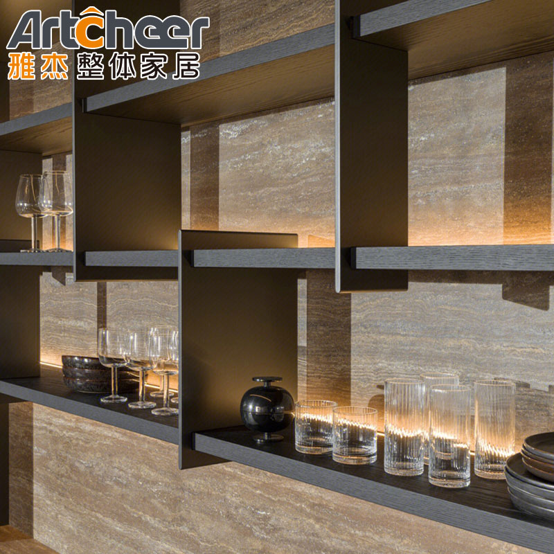 Modern Melamine Wood Doors rta kitchen cabinet Custom Islands and Countertop Sample