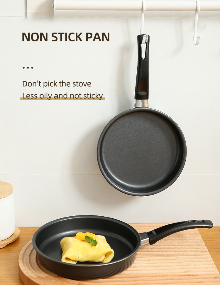 Factory Wholesale Black Steak Pan Cookware Iron Frypan Non Stick With Bakelite Handle