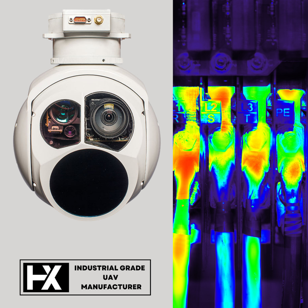 Multifunction 3 Axis Infrared Ranging Drone Pods Lightweight 15KM Visible Light Detection HXTS02A