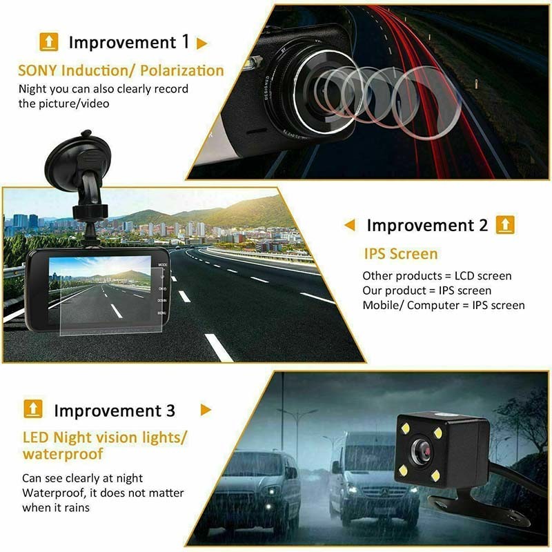 4Inch LCD FHD1080P Wide Angle Video Car Dvr Dash Cam Night Version camera