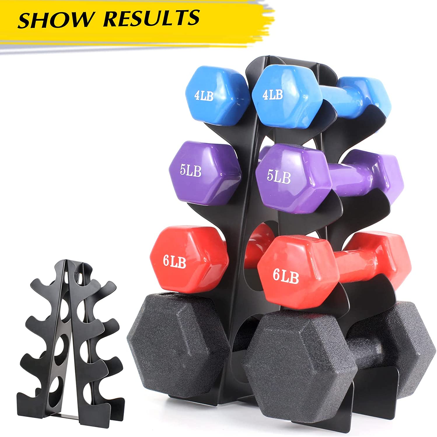 Galvanized 5 Tier Dumbbell Rack Stand for Home Gym Weight Training Powder Coated