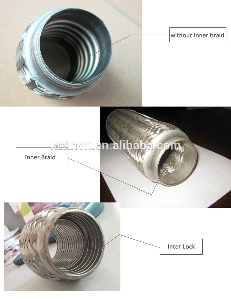 Uinversal Car Auto Exhaust Flex Pipe 201 304 Stainless Steel Exhaust Tubing