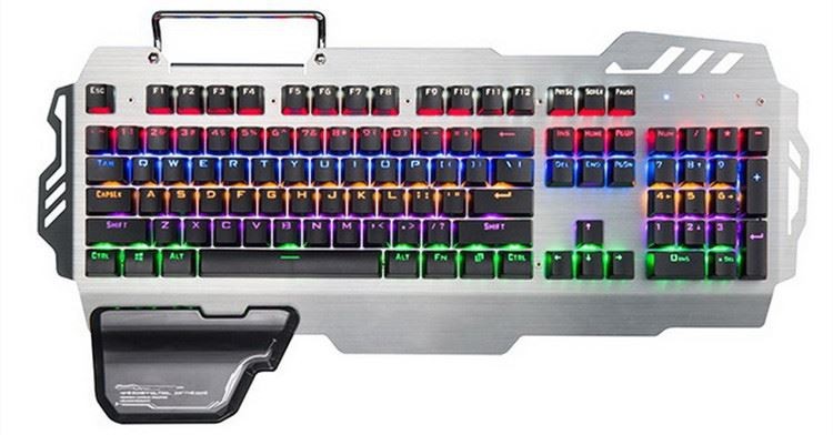 Wired Gaming Mechanical Keyboard With A Mobile Phone Holder And Carpal Support Extremely Fast Green Shaft