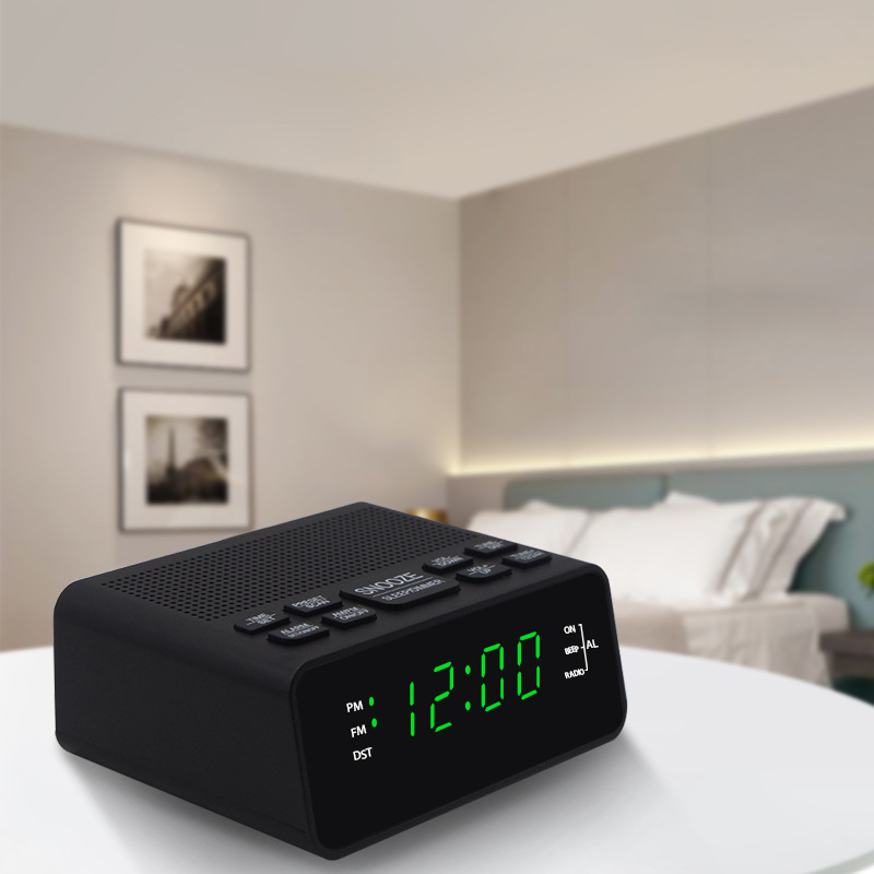 Mini LED Display Clock Portable Radio , FM Radio Alarm Clock For Home