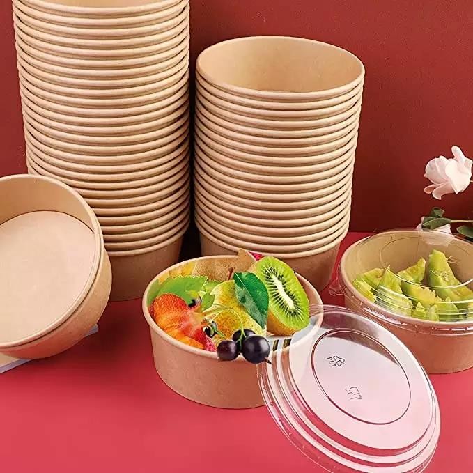 Packing Eco-Friendly Wholesale Lunch Takeout Disposable Paper Soup Salad Bowl