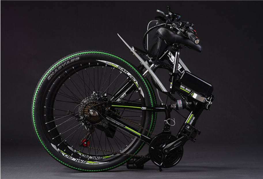 Hi - Ten Brushless Electric Bike 26 Inch 48v Steel Suspension Folding Frame