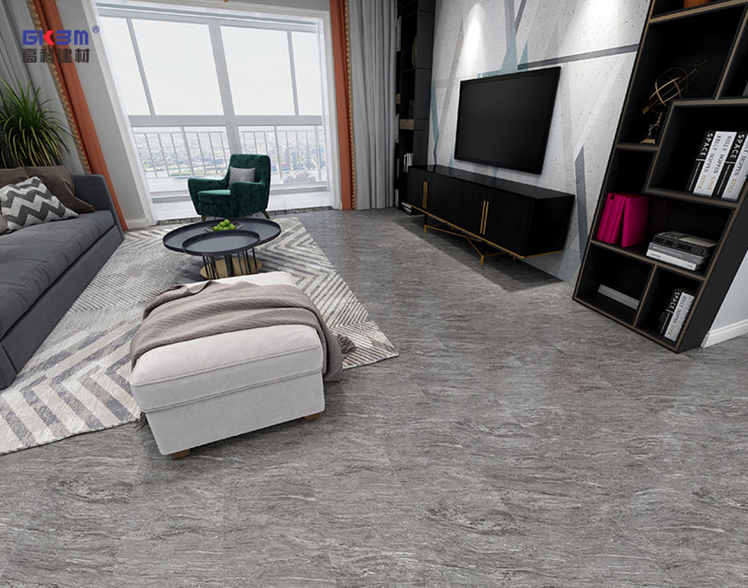 Black Quartz Stone SPC Composite Flooring 5mm 4mm GKBM Greenpy MJ-S6014