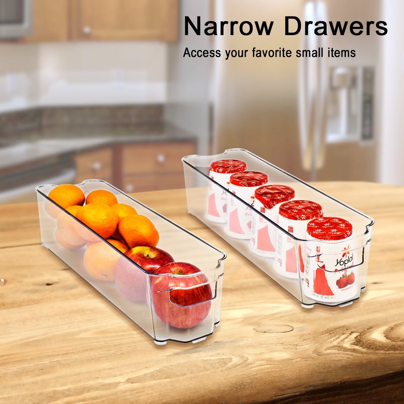Fridge Bins and Freezer Organizer Refrigerator Bins Stackable Storage Containers BPA-Free Drawer